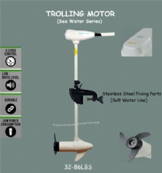 Saltwater Electric Trolling Motors 32-86lbs (White Color)